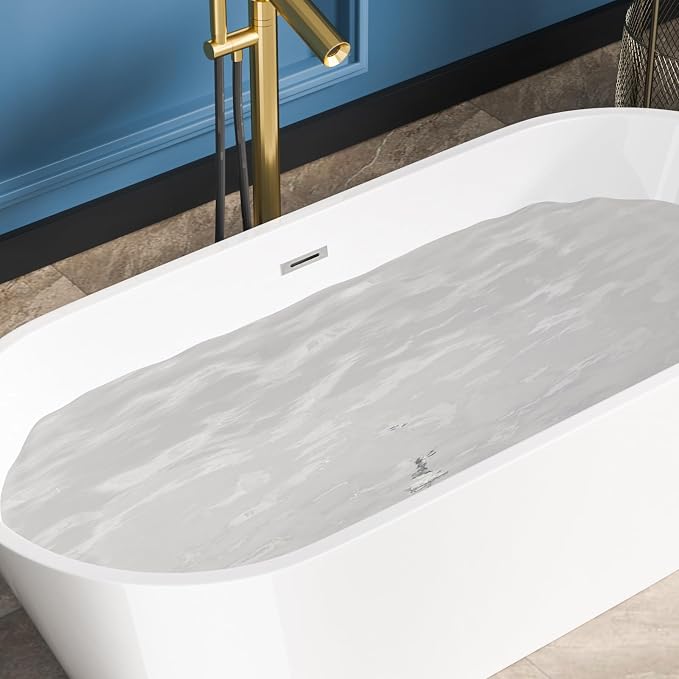 Sarlai 67 Inch Acrylic Freestanding Soaking Bathtub Contemporary Soaking White - Image 7