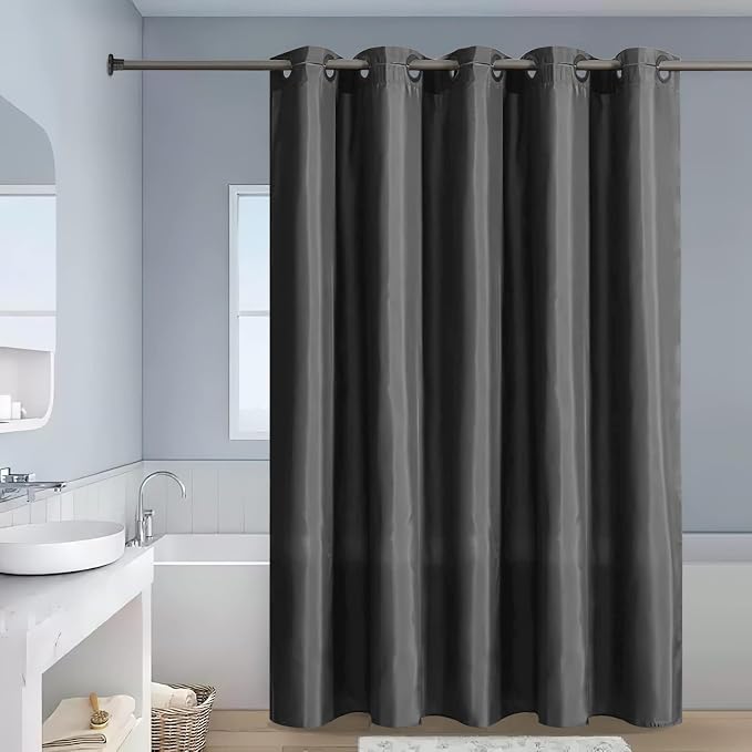 Furlinic No Hook Stall Shower Curtain or Liner, Waterproof & Machine Washable - Image 4