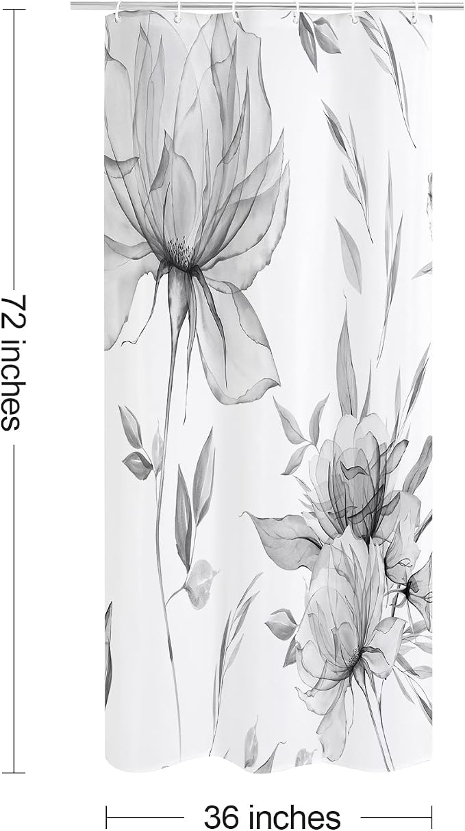 Small Stall Boho Watercolor Floral Shower Curtain 36 x 72, Artistic Narrow Half - Image 6
