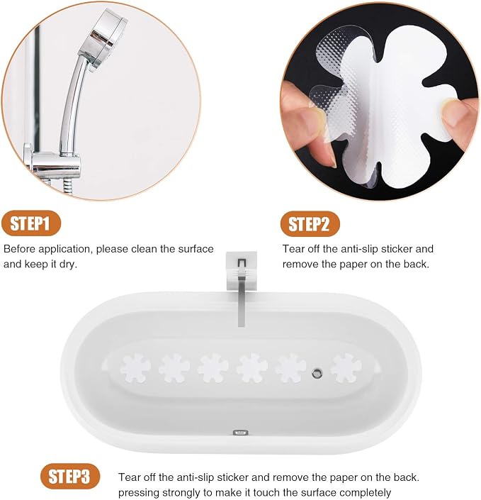 Bathtub Stickers Non-Slip, Safety Shower Treads Adhesive Appliques - Image 5