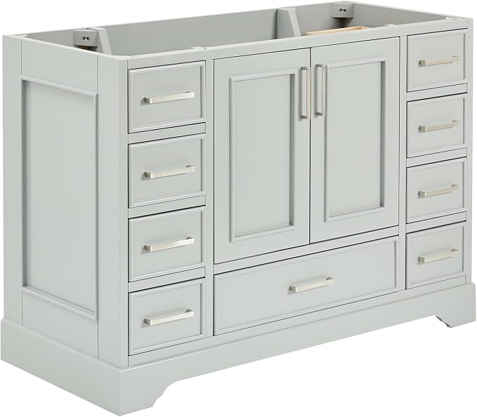 ARIEL Stafford 48" Grey Bathroom Vanity Base Cabinet, Single Sink Configuration - Image 4