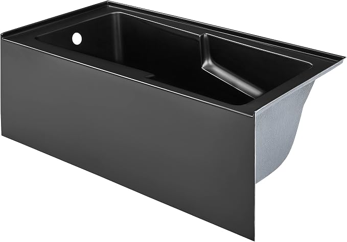 Voltaire 60 in. x 32 in. Acrylic Matte Black, Skirted Alcove, Left-Hand Drain - Image 3