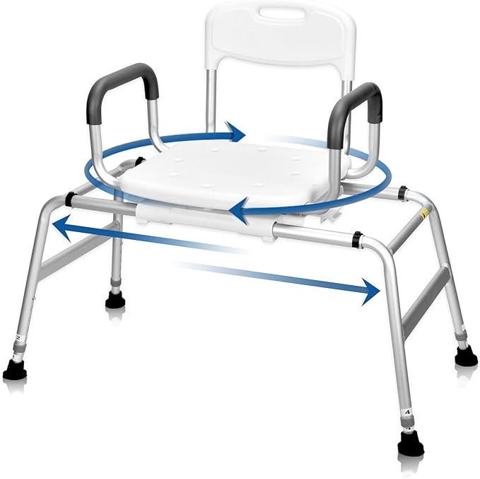 Sangohe Shower Chair for Inside Shower, Sliding Shower Chair, Tub Transfer Bench by Sangohe