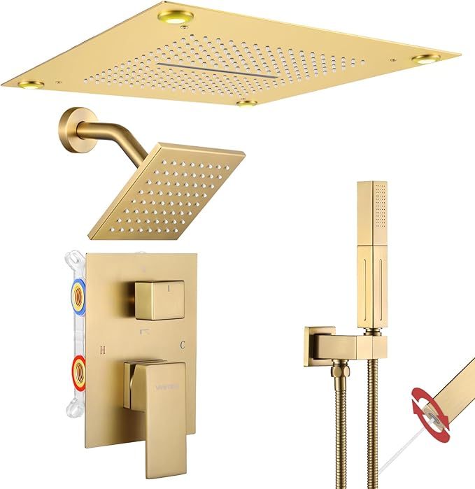 VANFOXLE Shower Faucet Set Brushed Gold Shower System, Shower Faucet by VANFOXLE