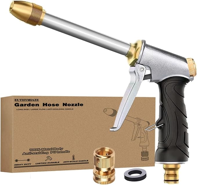 Garden Hose Nozzle Sprayer High Pressure Garden Hose Nozzle Heavy Duty Water by Euthymiaze