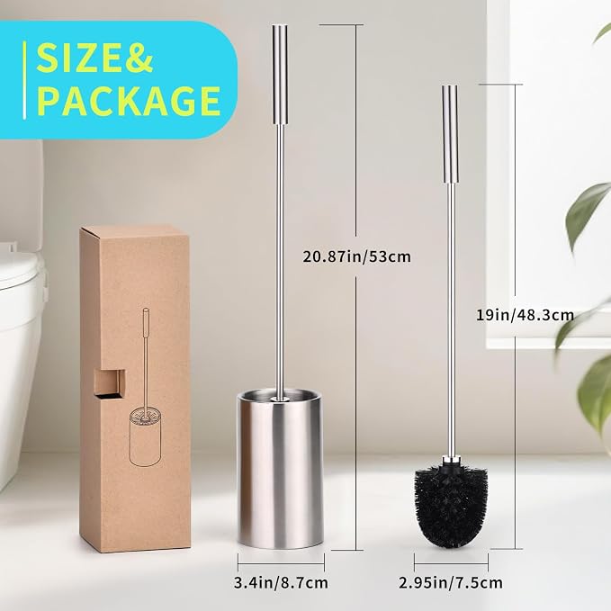Toilet Bowl Brush and Holder Solid Long Handle Toilet Brush - Image 6