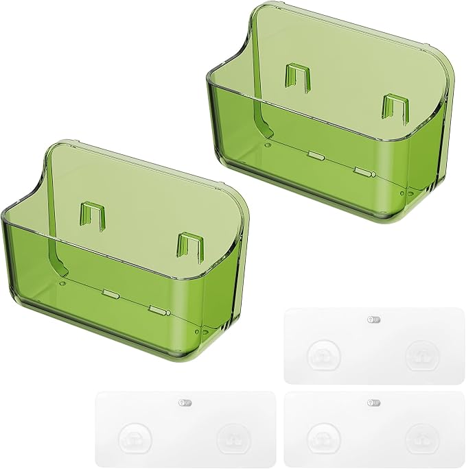 Diesisa 2pc Acrylic Wall Mount Organizer, Adhesive Cabinet Door Organizer - Image 8