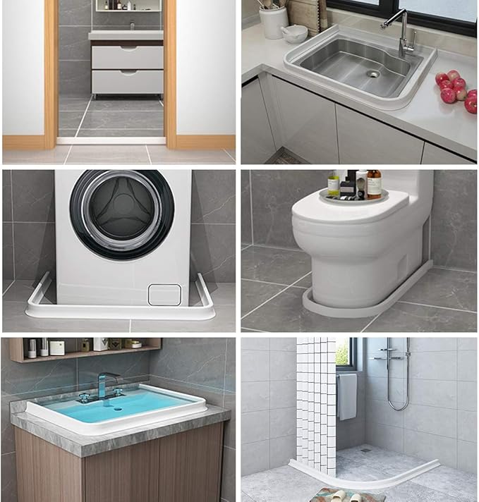 39 Inch Shower Threshold Water Dam Collapsible Bath Shower Barrier Water - Image 6