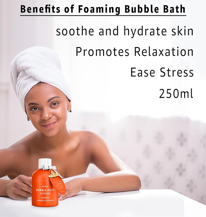 Natural Detox Citrus Bubble Bath Long Lasting Foaming Soak - Image 2
