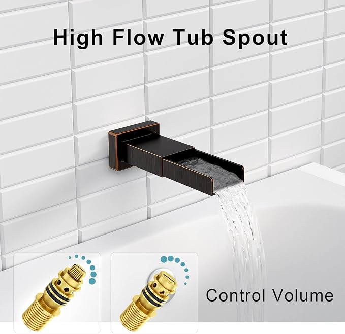 SR SUN RISE 8 Inches All Metal Bathtub Faucet Set Shower System - Image 6