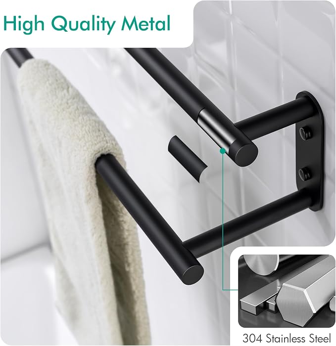 BAGNOLUX Double Towel Bar, SUS304 Towel Racks - Image 4