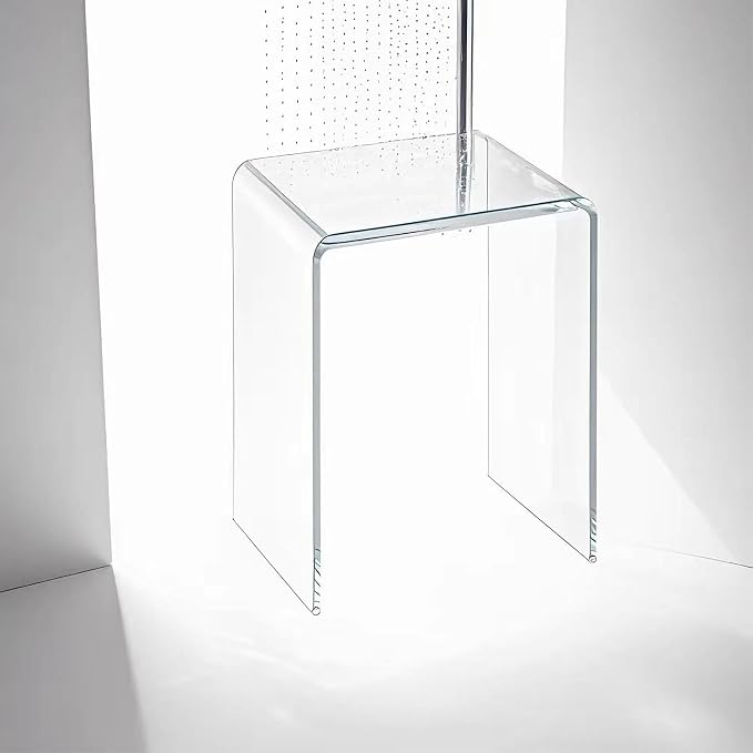 Acrylic 17.7" H Small Stool for Adults, a Set of 2, Acrylic Shower Bench Stool - Image 5