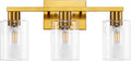 Gold 3-Light Bathroom Vanity Light, Modern Brushed Gold Vanity Lights by SOPEASGlobalperspective