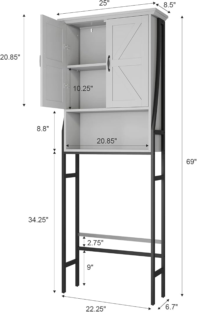 Over The Toilet Storage Cabinet, Over Toilet Bathroom Organizer - Image 2