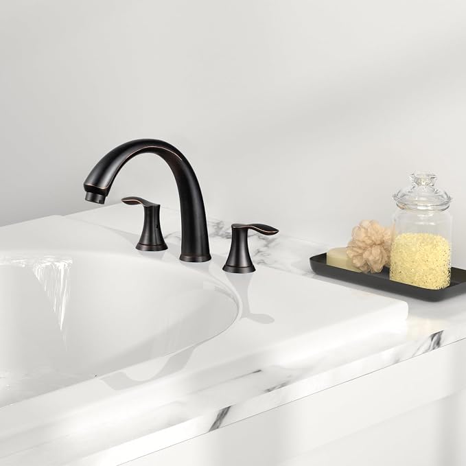 Oil Rubbed Bronze Roman Tub Faucet, Lava Odoro 8 inch Widespread Bathtub Faucet - Image 8