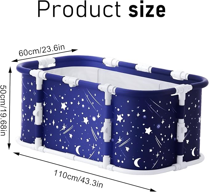 Portable Bathtub, 47 in Freestanding Soaking Bath Tub - Image 4