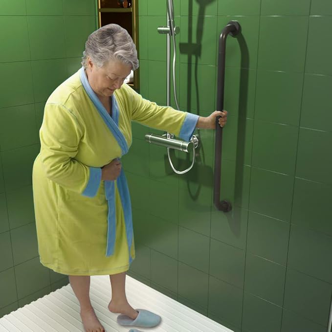 32 Inch Anti Slip Shower Grab Bar Oil Rubbed Black 1.25" Diameter, Munzong - Image 7