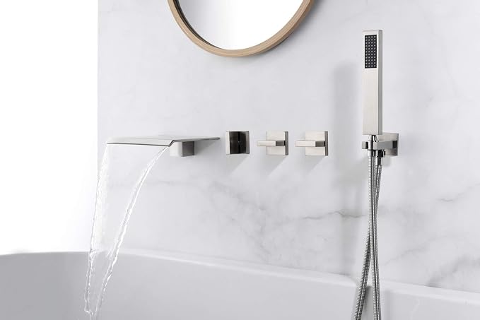 Wall Mount Tub Faucet Brushed Nickel - Image 9