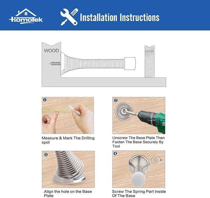 HOMOTEK 40 Pack Spring Door Stopper - Image 4