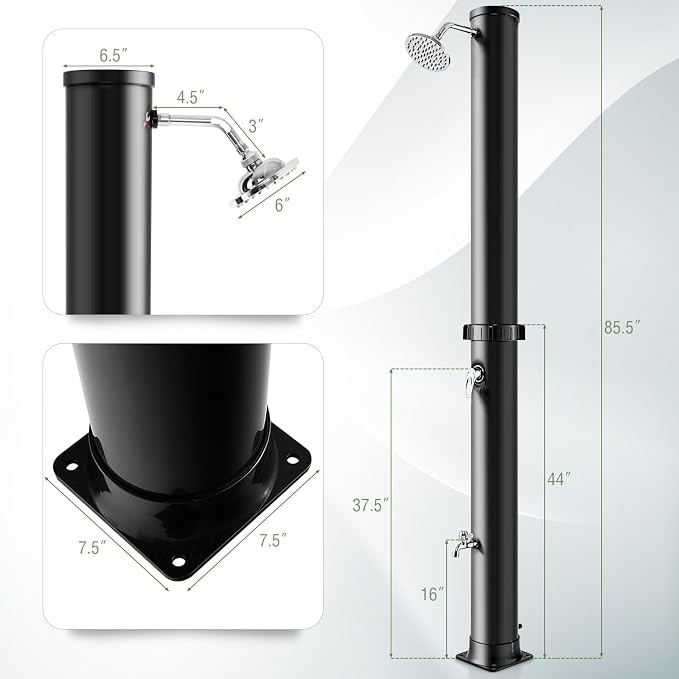 LDAILY Outdoor Shower, 10 Gallon Solar Heated Pool Shower - Image 6