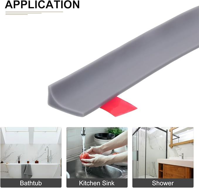 98"x0.8"x0.5" Collapsible Shower Barrier Stopper - Image 4