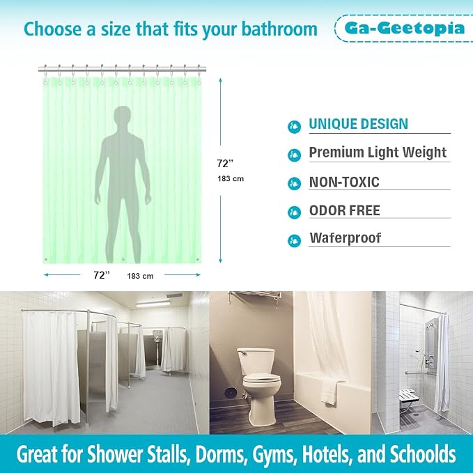 Ga-Geetopia EVA 3D Green Pearl Water Cube Plastic Shower Curtain Liner - Image 7