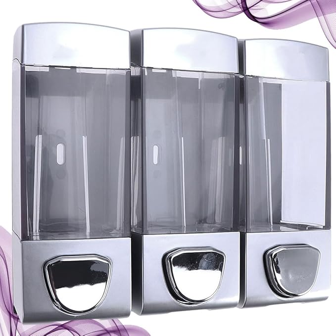 ARTIBETTER Wall-Mounted Shampoo Dispenser and Shower Gel Pump, Three-Chamber - Image 4