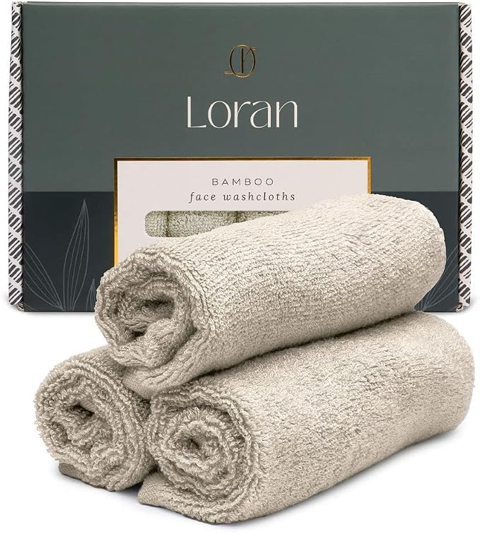 Vanilla Facial Washcloths Set of 6 Soft Cloths 10” x 10” 100% Viscose Derived by Loran