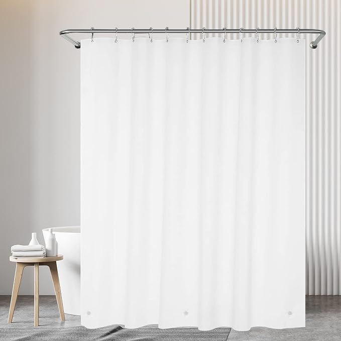 White Extra Wide Shower Curtain Liner 72 x 84 inch Plastic Shower Liner by De-Mediocre