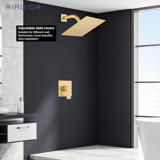Airuida Shower Faucet Set Bathroom Rain Shower System SUS304 Stainless Steel - Image 4