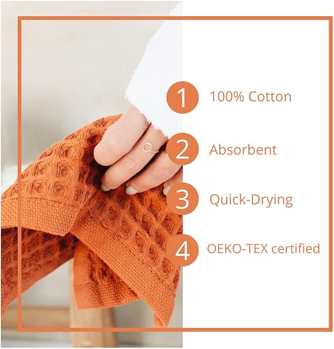 sea me at home Waffle Washcloths Set, 100% Turkish Cotton - Image 3