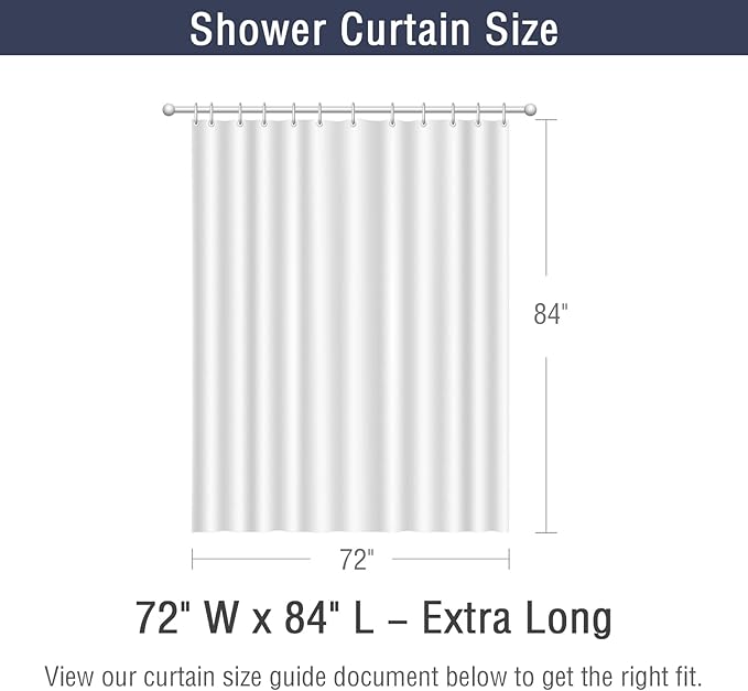 Gibelle Extra Long Shower Curtain 72 x 84, Tall Grey Ombre Shower Curtain - Image 7