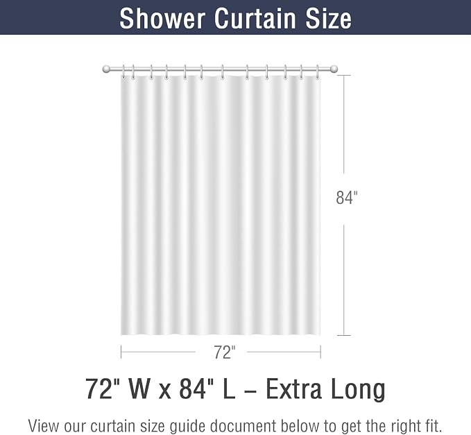Gibelle Extra Long Shower Curtain 72 x 84, Tall 3D Embossed Textured White - Image 7