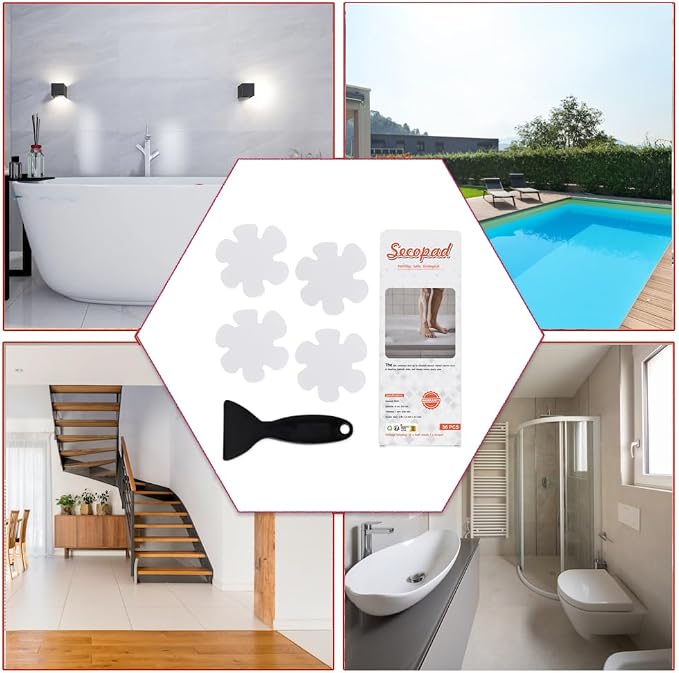 36PCS Bathtub Stickers Non-Slip, Safety Shower Treads Adhesive Appliques - Image 6