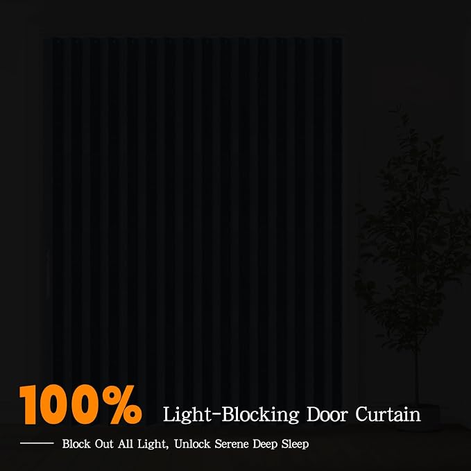 Accordian Door Curtain, 100% Blackout Folding Magnetic Doorway Curtains - Image 4