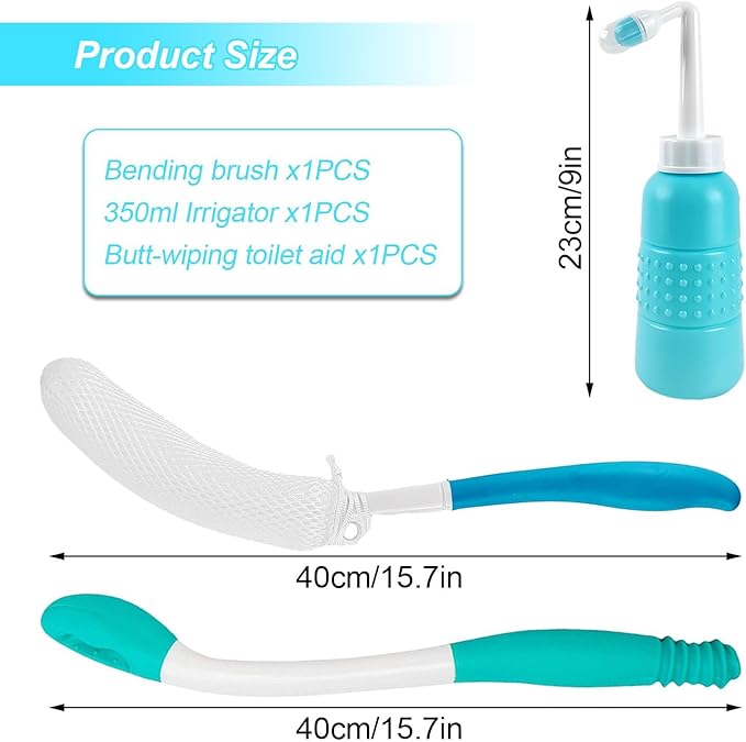 3-Piece Toilet Aid Set for Gentle Bottom Wiping, Butt Cleaner Wiper Tool for - Image 2