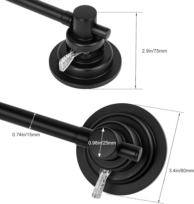 Suction Cup Towel Bar for Shower, 15.75''-25.6'' Adjustable Stainless Steel - Image 3