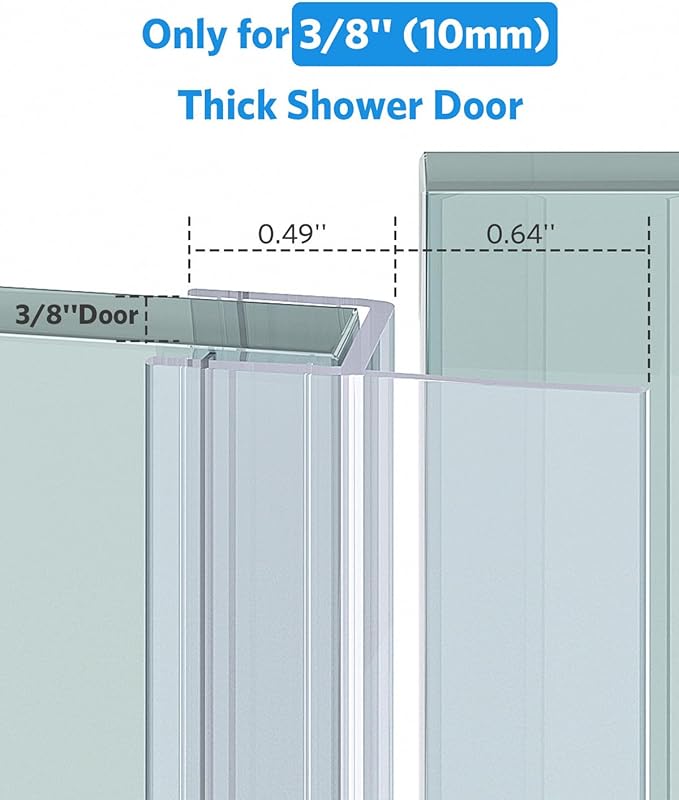 Shower Door Side Seal, Frameless Glass Doors Seal Strip - Image 4