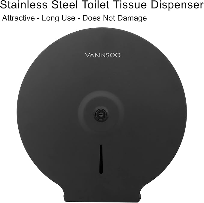 Commercial Jumbo Toilet Paper Dispenser, Wall Mount Stainless Steel 9 Inch Roll - Image 2