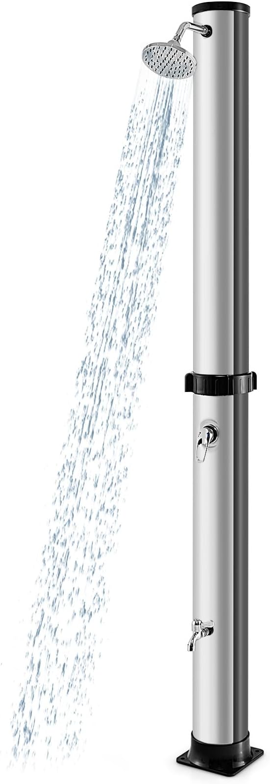 Goplus 10 Gallon Solar Heated Outdoor Shower, 7.2 FT Freestanding Outside Shower by Goplus