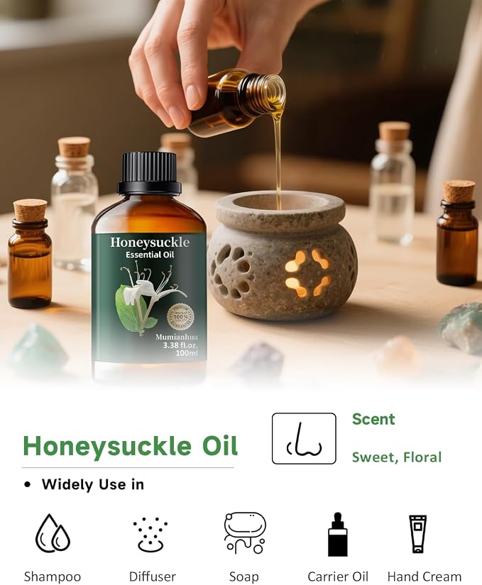 Pure Honeysuckle Essential Oil for Bedtime Serenity, Evening Relaxation & - Image 6