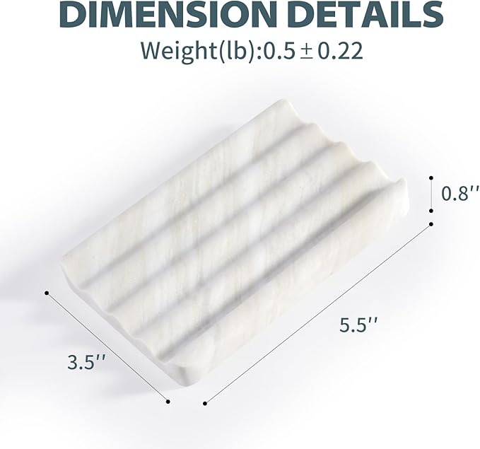 Soap Holder, Marble Soap Dish for Shower, Bar Soaps Holder - Image 5