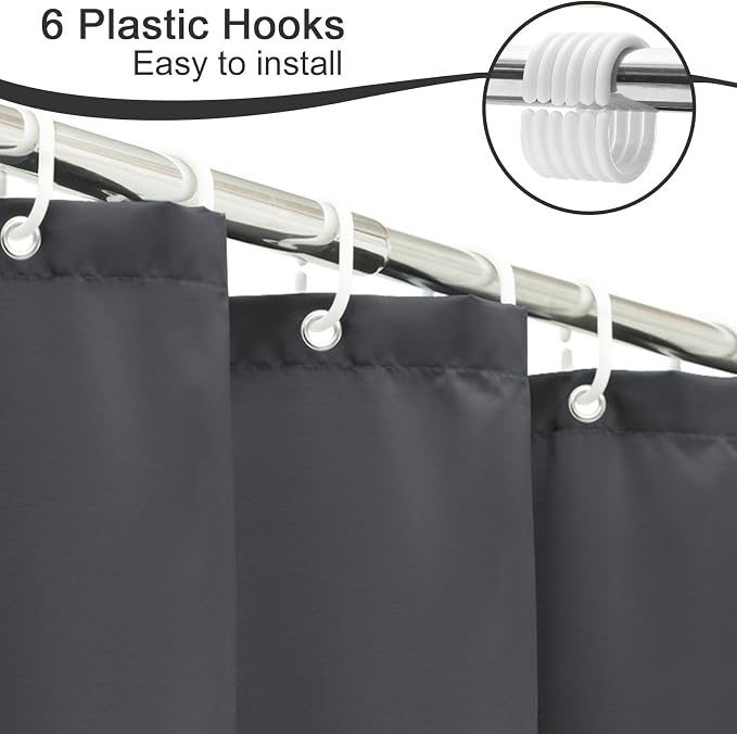 AooHome Stall Shower Curtain 36 Width x 72 Height Inch, Solid Fabric Bathroom - Image 6