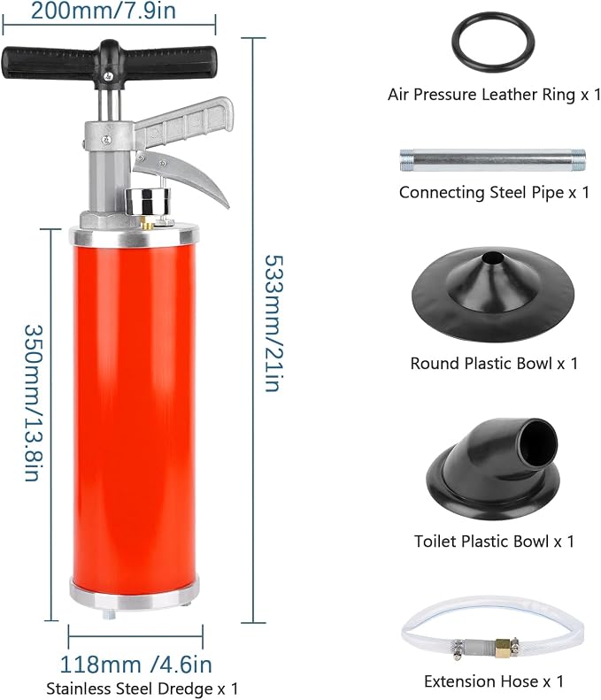 Portable High Pressure Kinetic Toilet Plunger Air Drain Blaster Pump - Image 7