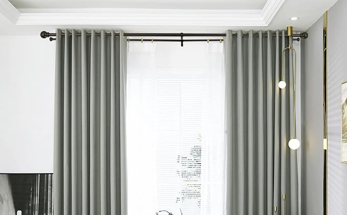 Double Curtain Rod 48 to 84 inch, Adjustable 1 inch Double Drapery Rod Rods - Image 6