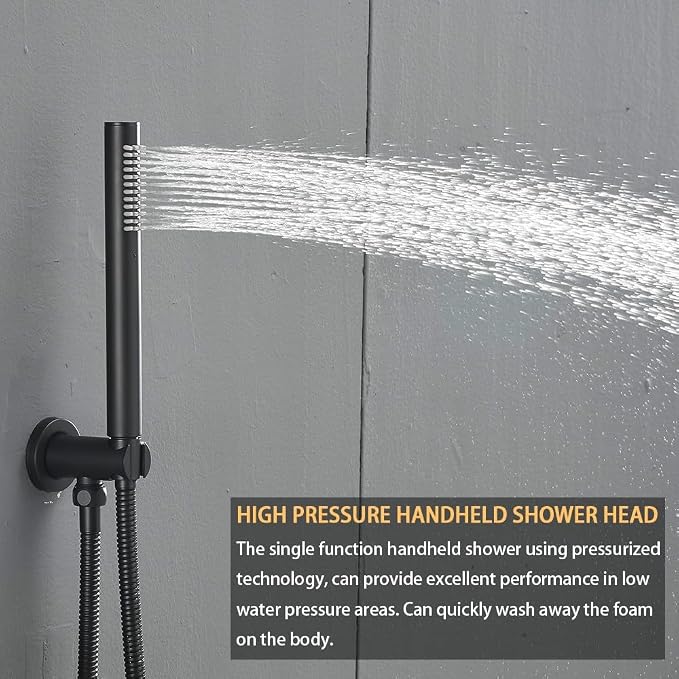 Matte Black Round Shower Faucet Set - Image 4