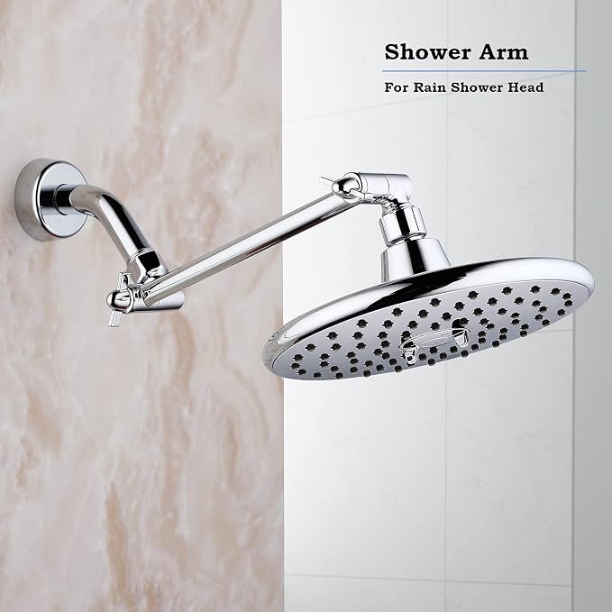 Chrome Shower Head Extension, 10 Inch Solid Brass Shower Extension Arm - Image 4