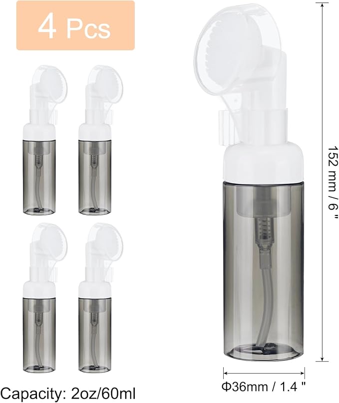uxcell 4Pcs Empty Foaming Soap Dispenser, 2oz / 60ml Facial Cleanser Foam Bottle - Image 2
