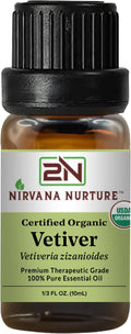 Vetiver Essential Oil USDA Certified Organic, 100% Pure Natural Premium Grade by NirvanaNurture