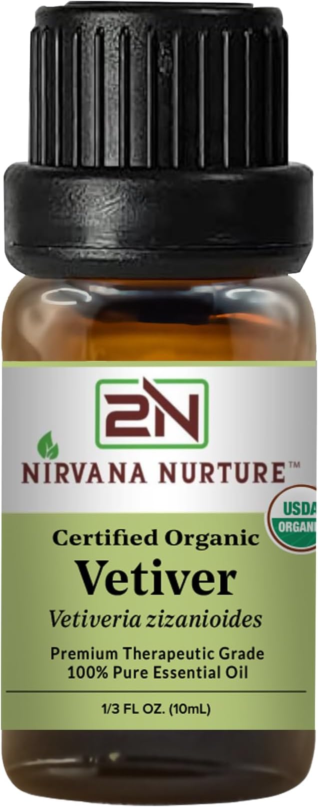 Vetiver Essential Oil USDA Certified Organic, 100% Pure Natural Premium Grade by NirvanaNurture